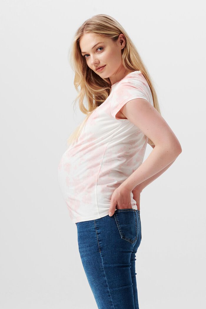 Baumwoll-T-Shirt mit Ice-Dye-Batikmuster