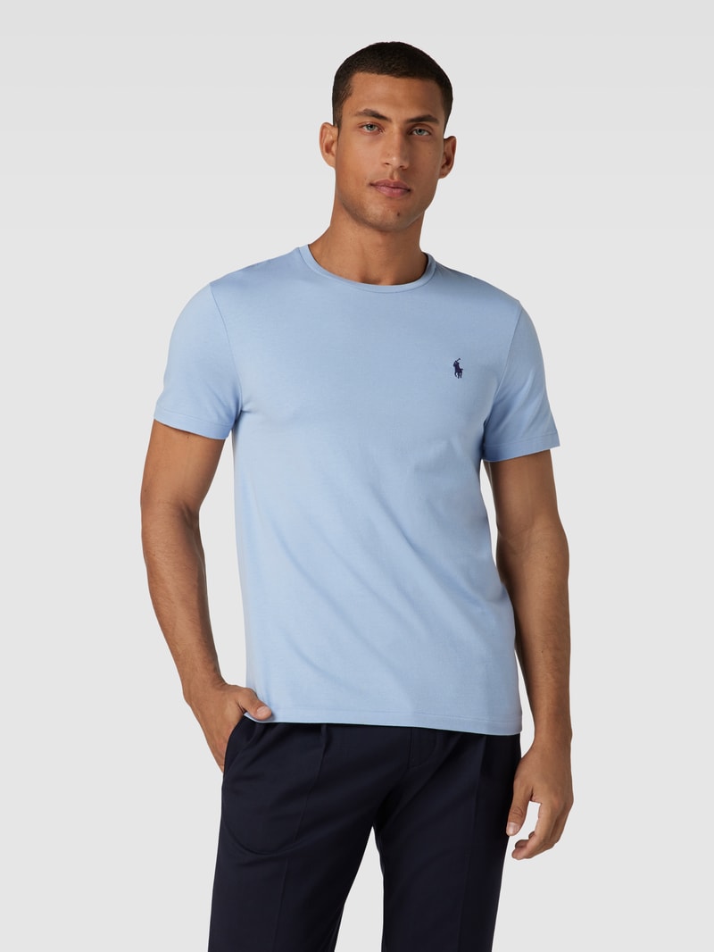 T-Shirt in Melange-Optik in bleu