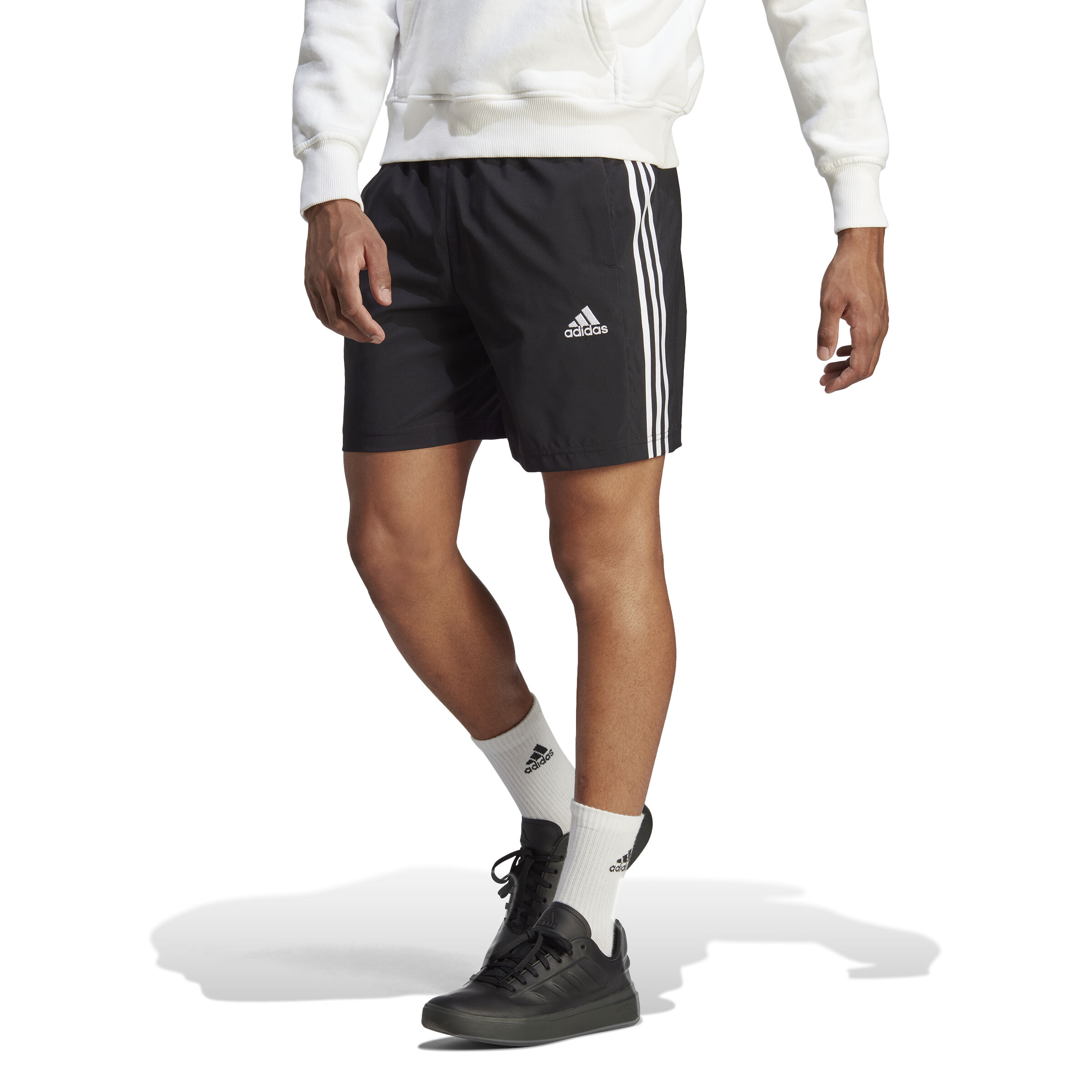 Essentials AEROREADY Chelsea 3-Stripes Shorts Herren - Schwarz, Weiß