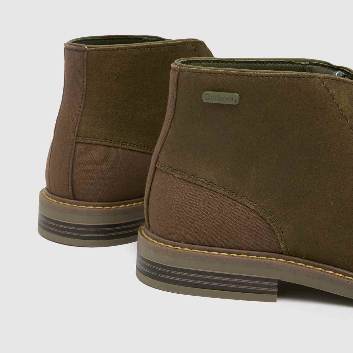 Barbour – Röda chukka-stövlar i khakifärg
