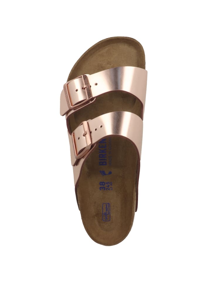 Birkenstock Sandale Arizona Glattleder Weichbettung schmal in braun günstig kaufen