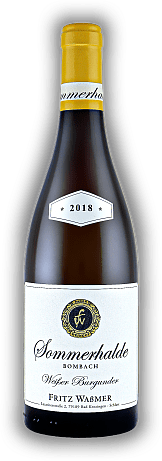 Fritz Waßmer, Sommerhalde Bombach, Weißer Burgunder, Lagenwein, trocken, 2018, Baden  Fritz Waßmer, Sommerhalde Bombach, Weißer Burgunder, Lagenwein, trocken, 2018, Baden   Ein Ausgezeichneter Weißwein mit großer Zukunft. Jahrgang 2018 - 0,75	 Liter