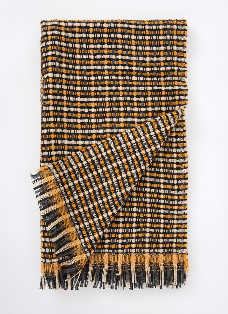 Sessùn  Pio sjaal in wolblend met ruitdessin 190 x 55 cm