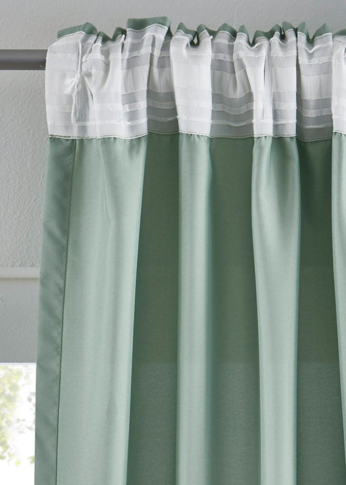 Microfaser Vorhang mit recyceltem Polyester (2er Pack)