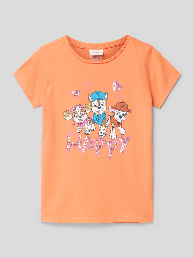 T-Shirt mit Rundhalsausschnitt in orange