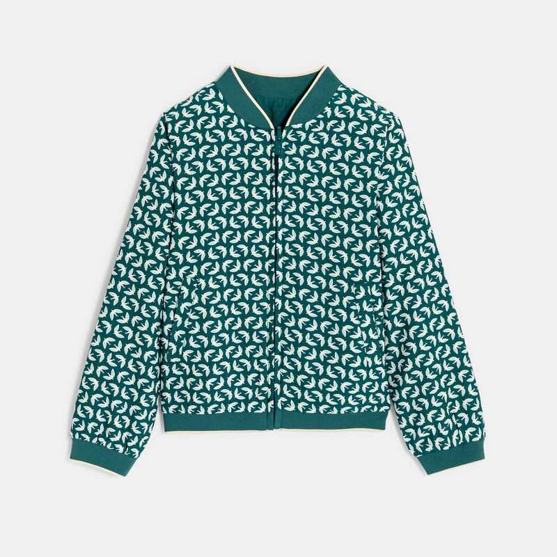 Blouson bomber réversible vert Fille