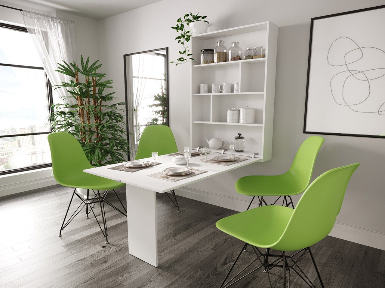 Mirjan24 Klapptisch Abi, mit Regalen, Tisch ideal für Esszimmer