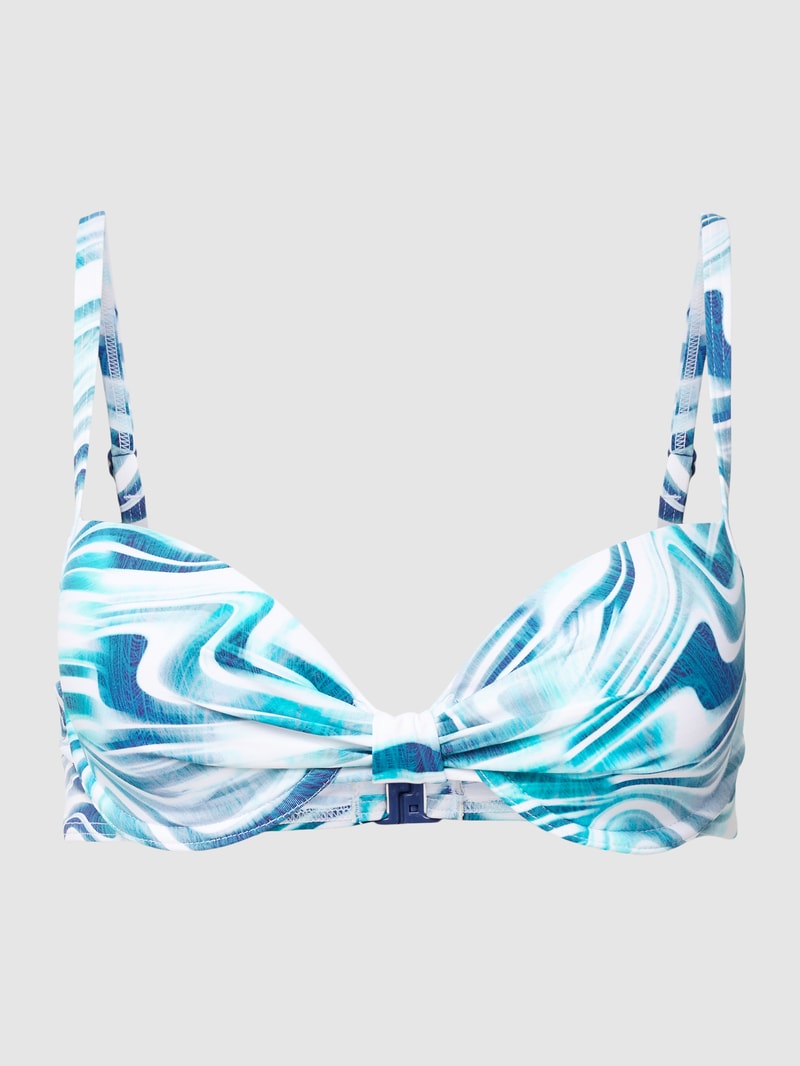 Bikini-Oberteil mit Allover-Muster in blau