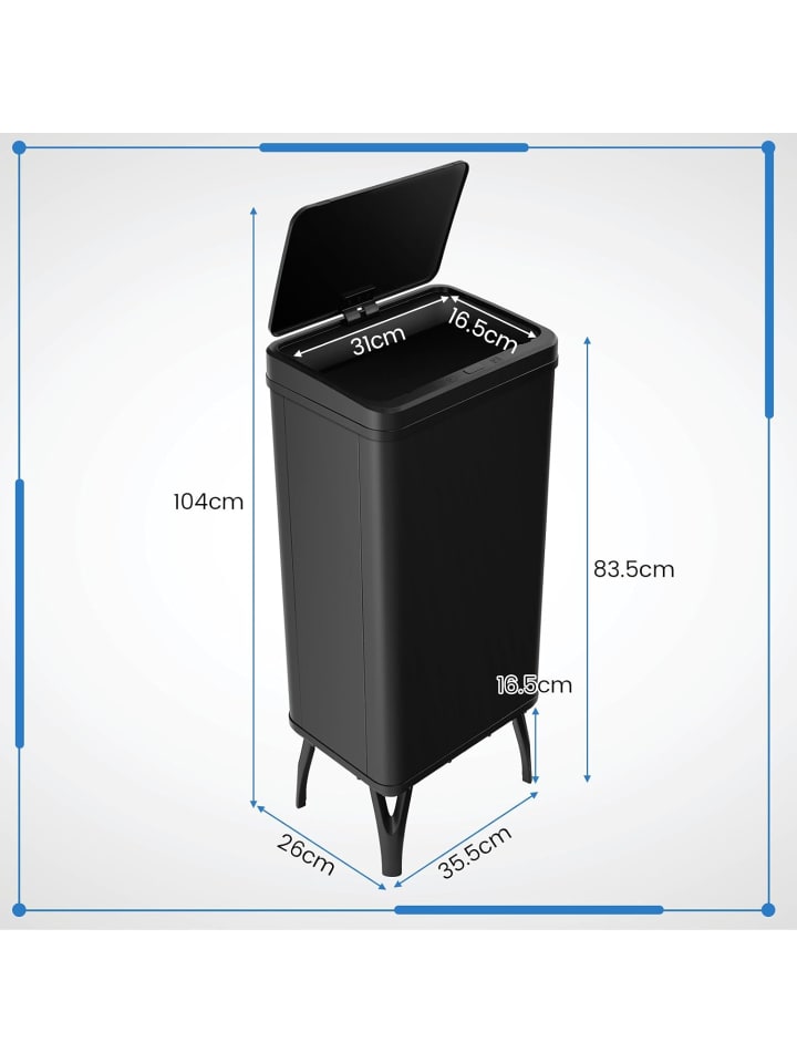 COSTWAY 50L Mülleimer mit Sensor in Schwarz günstig kaufen onesize