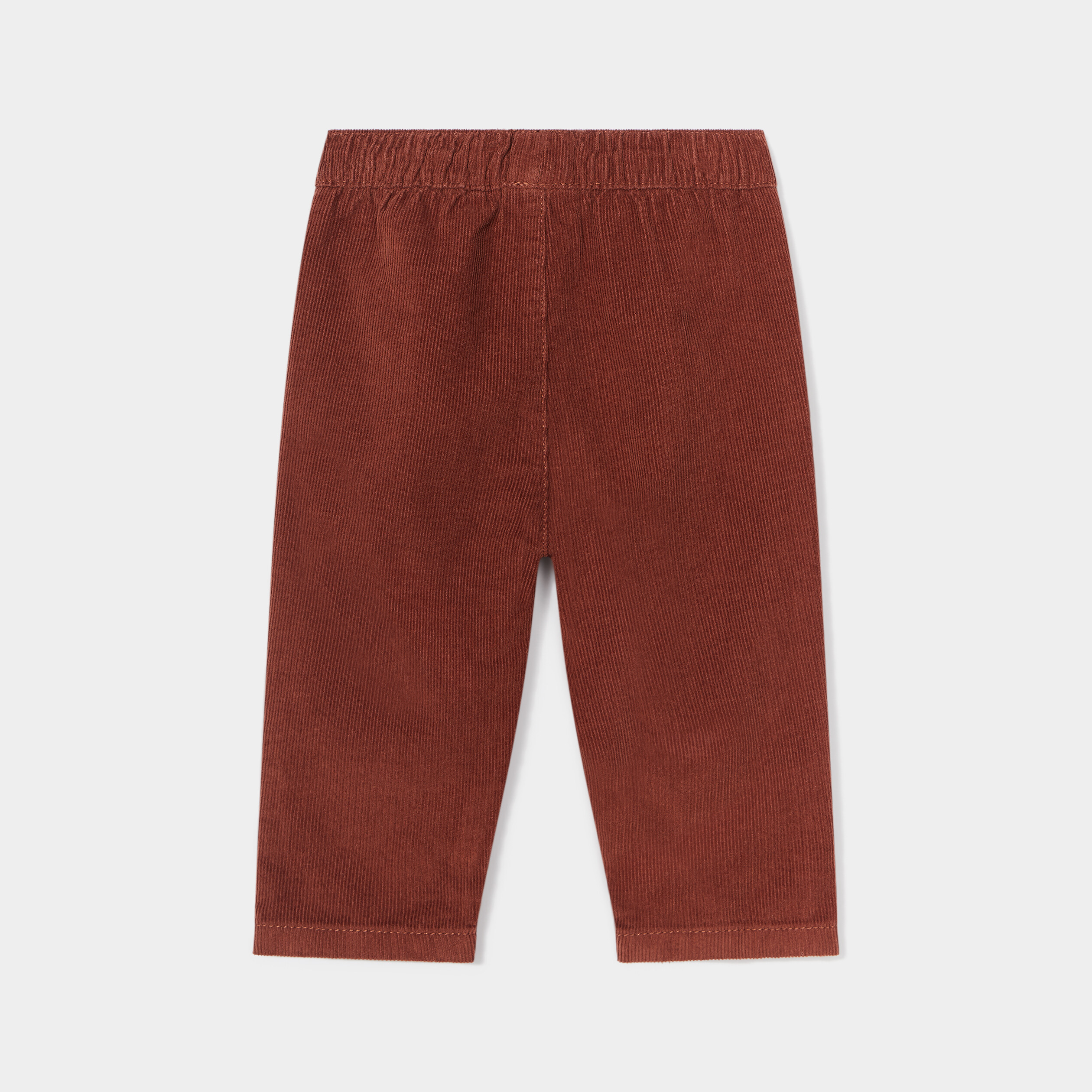 Pantalon velours 2 poches côtelé coton marron foncé bébé garçon | La Halle
