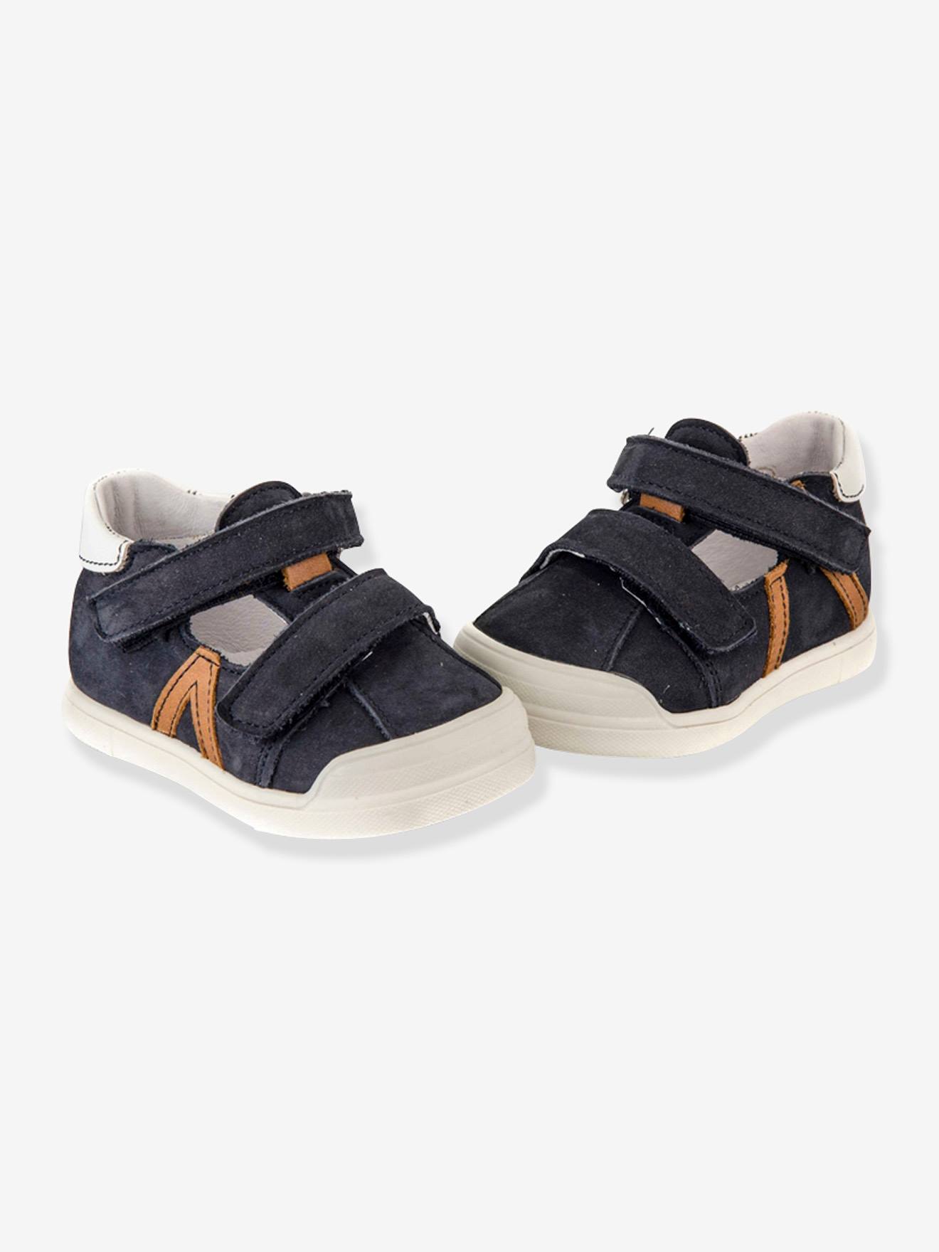 Sandales salomés cuir bébé garçon Poto Babybotte® marine