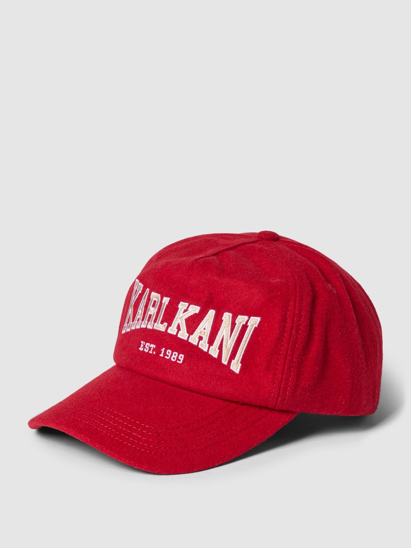 Basecap mit Label-Stitching in dunkelrot