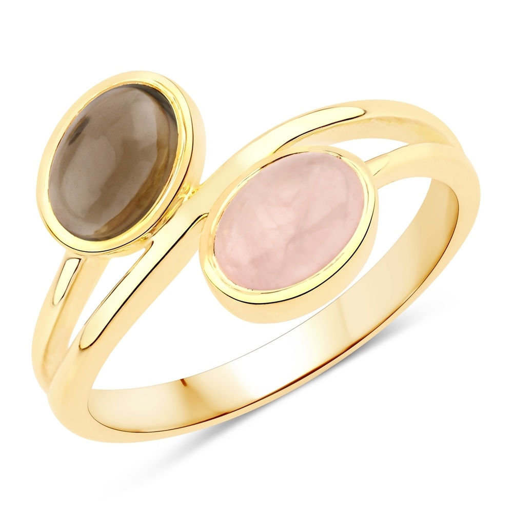 Rafaela Donata Bague Argent sterling Quartz rose en Or jaune Bague