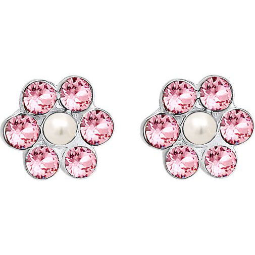 Elli Ohrringe Kinder Blume Floral Kristall 925 Silber
