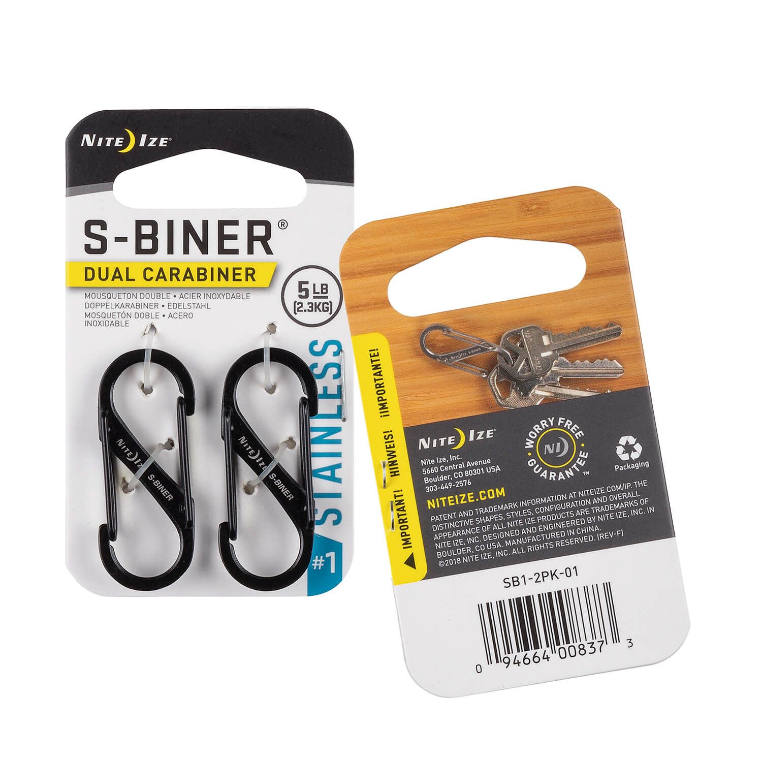 S-Biner Doppel-Clip Karabiner 2er Pack