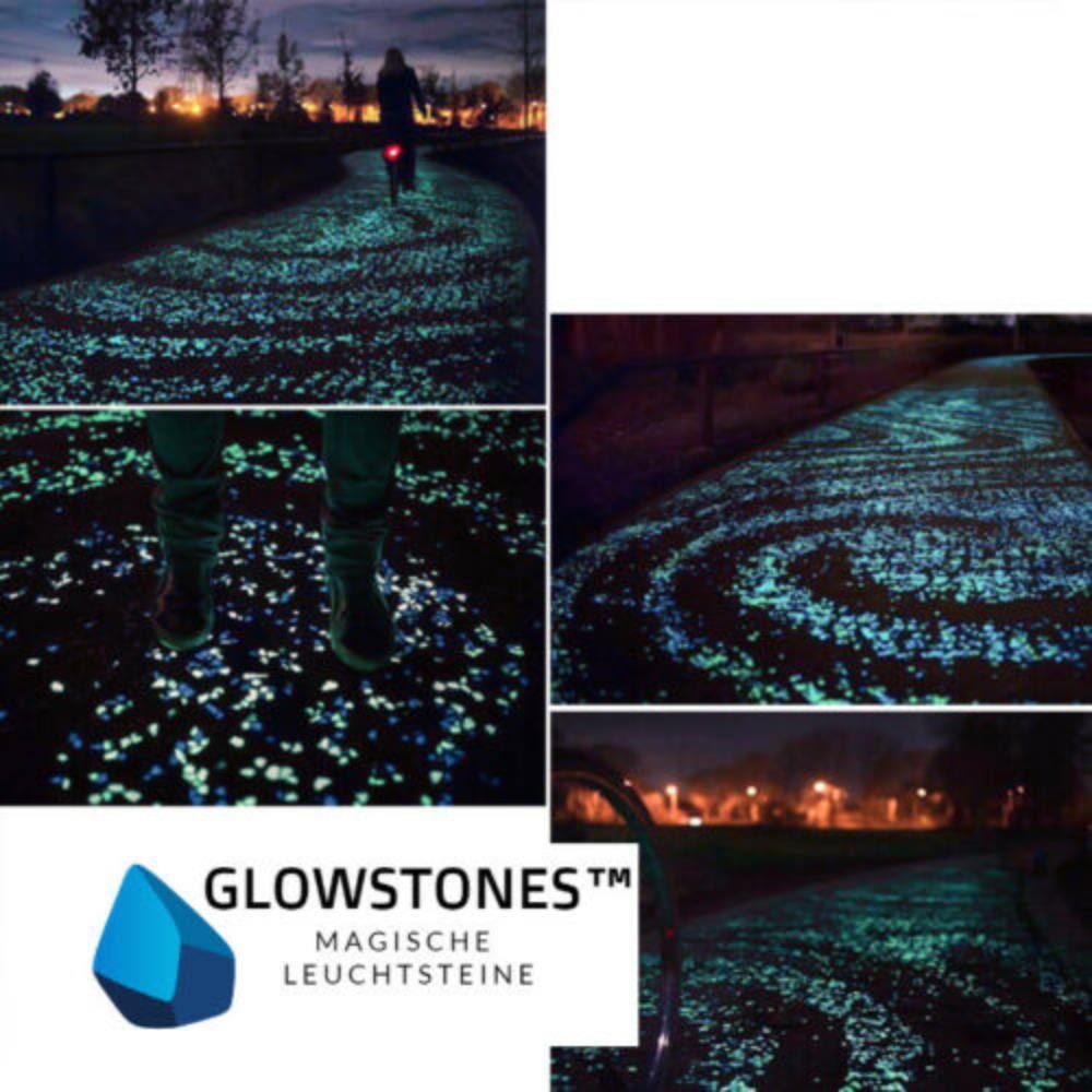 MAVURA Dekosteine GlowStones Magische Leuchtsteine Leuchtkiesel Fluoreszierende Steine Garten Aquarium Kieselsteine leuchtend Glow in the Dark [100 Stück]
