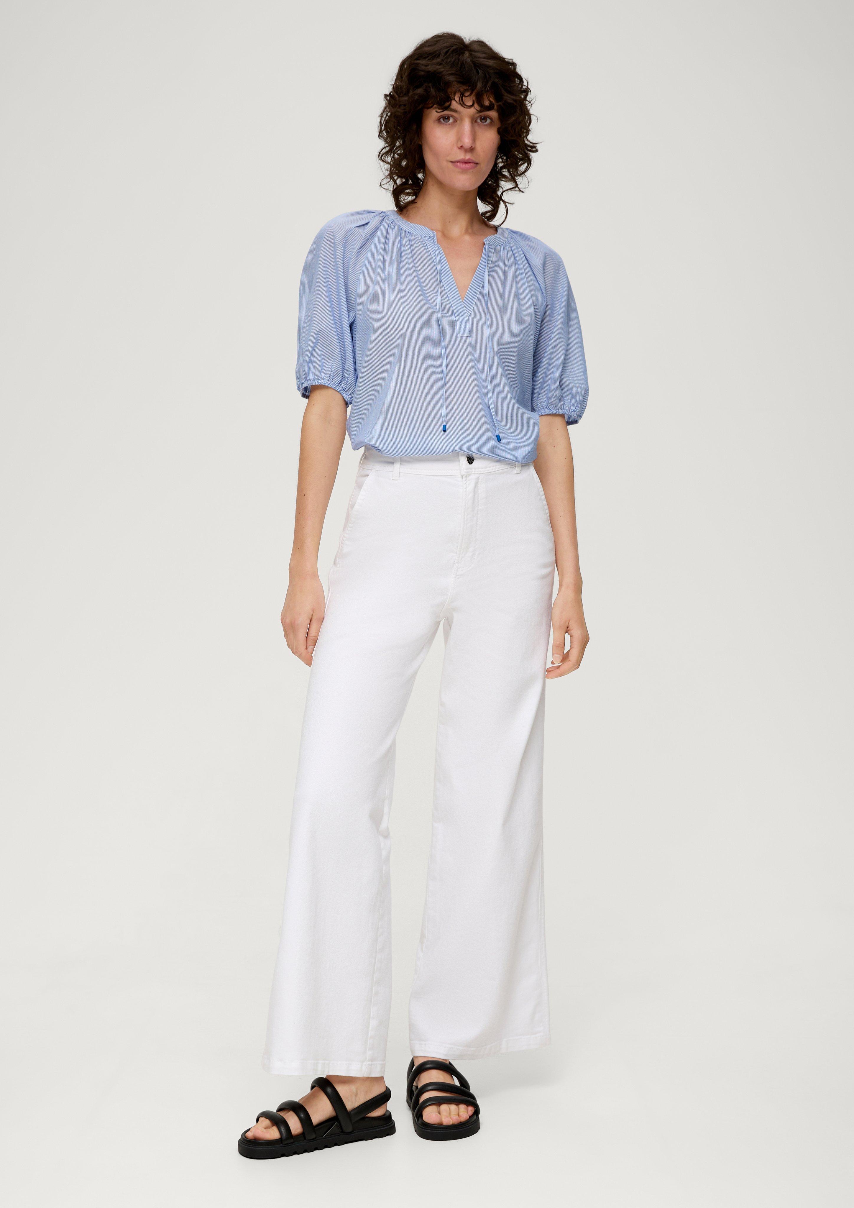 Streifenbluse aus Viskosemix  2131861-55H5