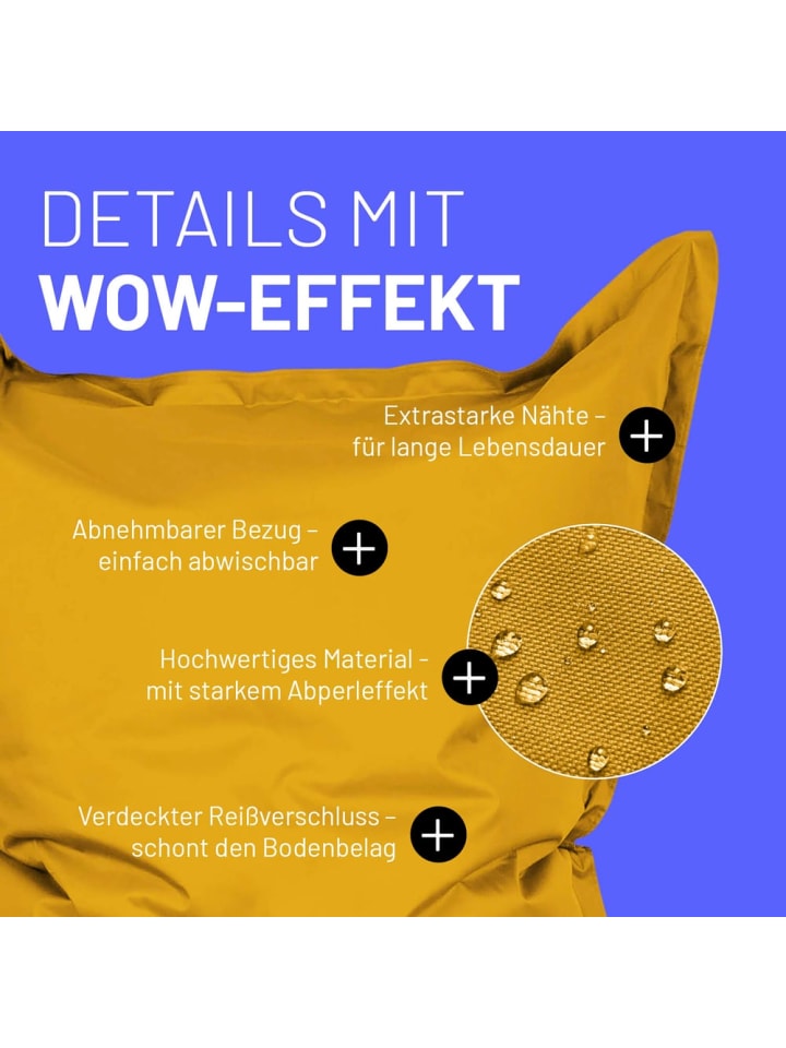 Lumaland LUMALAND Sitzsack Classic XXL (380 L) - In- & outdoor - Senfgelb günstig kaufen onesize