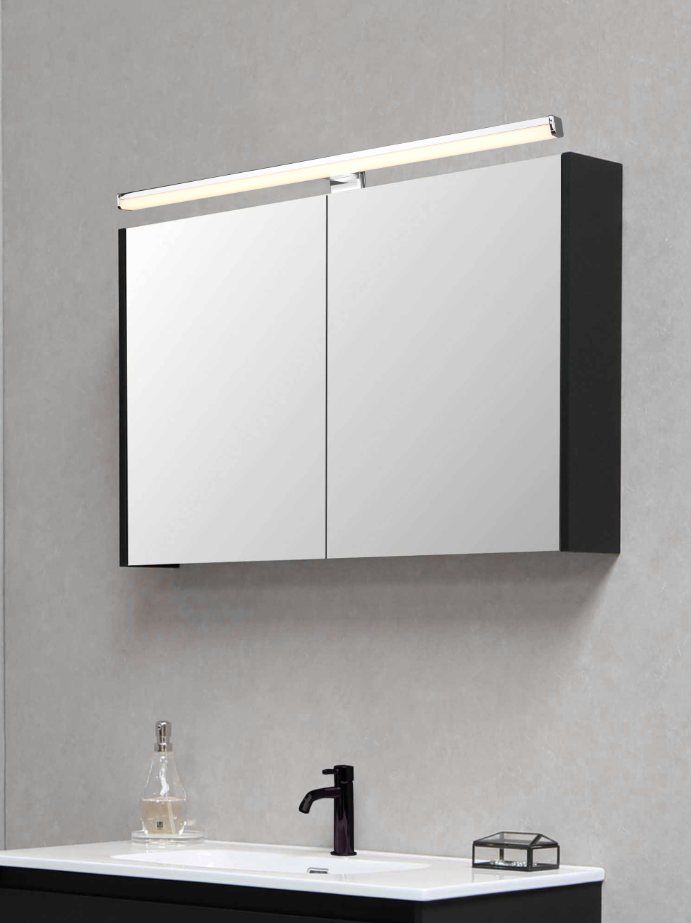 Wandleuchte Lino chrom Kunststoff