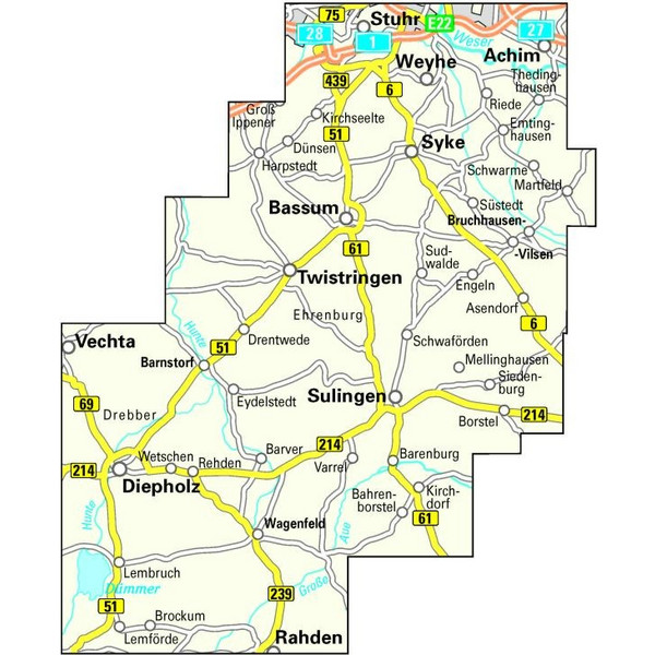 RADWANDERKARTE LANDKREIS DIEPHOLZ - Fahrradkarte