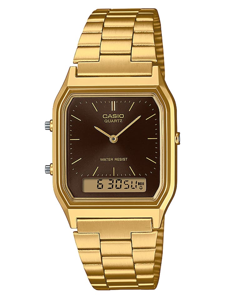 Casio Collection Edgy Armbanduhr Ana-Digi Goldfarben/Braun günstig kaufen onesize