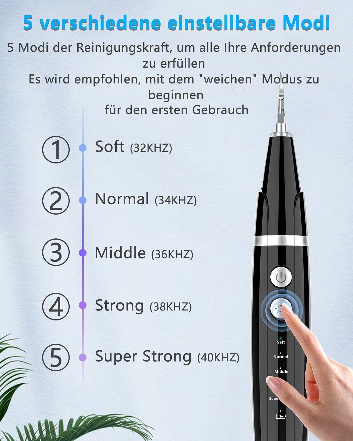 Hikeren Mundpflegecenter Zahnreinigung Set mit Licht 5 Modi, für sanfte Zahnpflege zu Hause