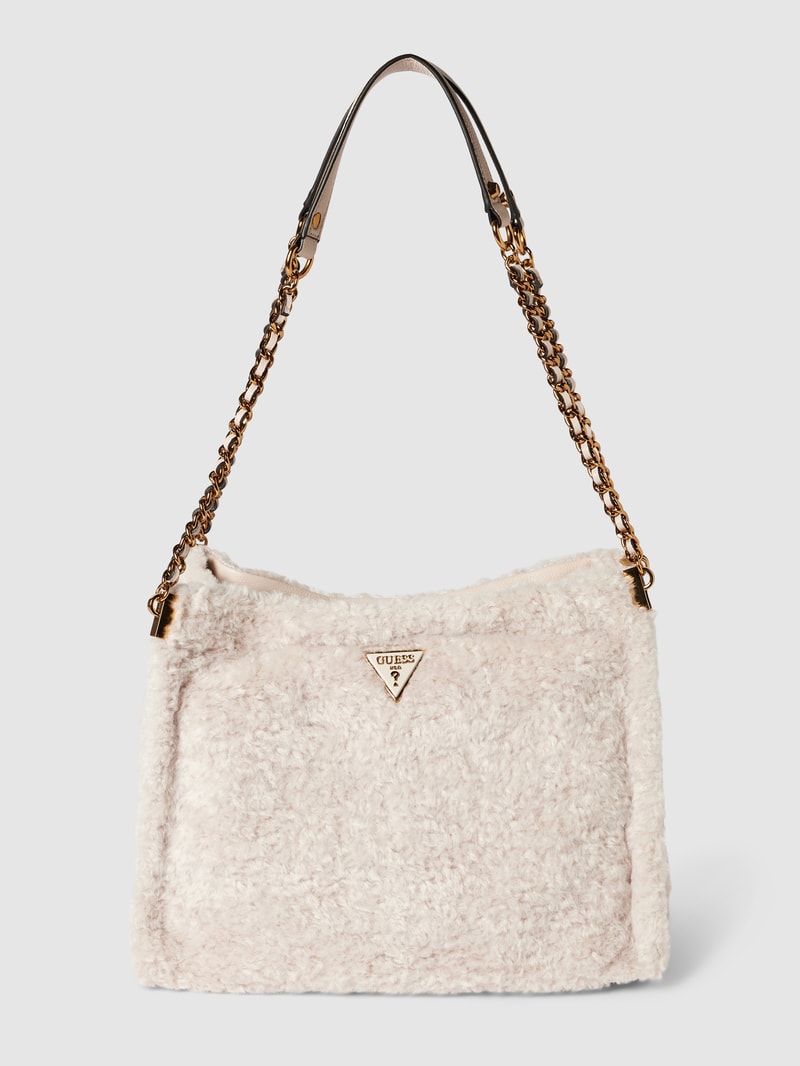 Handtasche aus Teddyfell in stein
