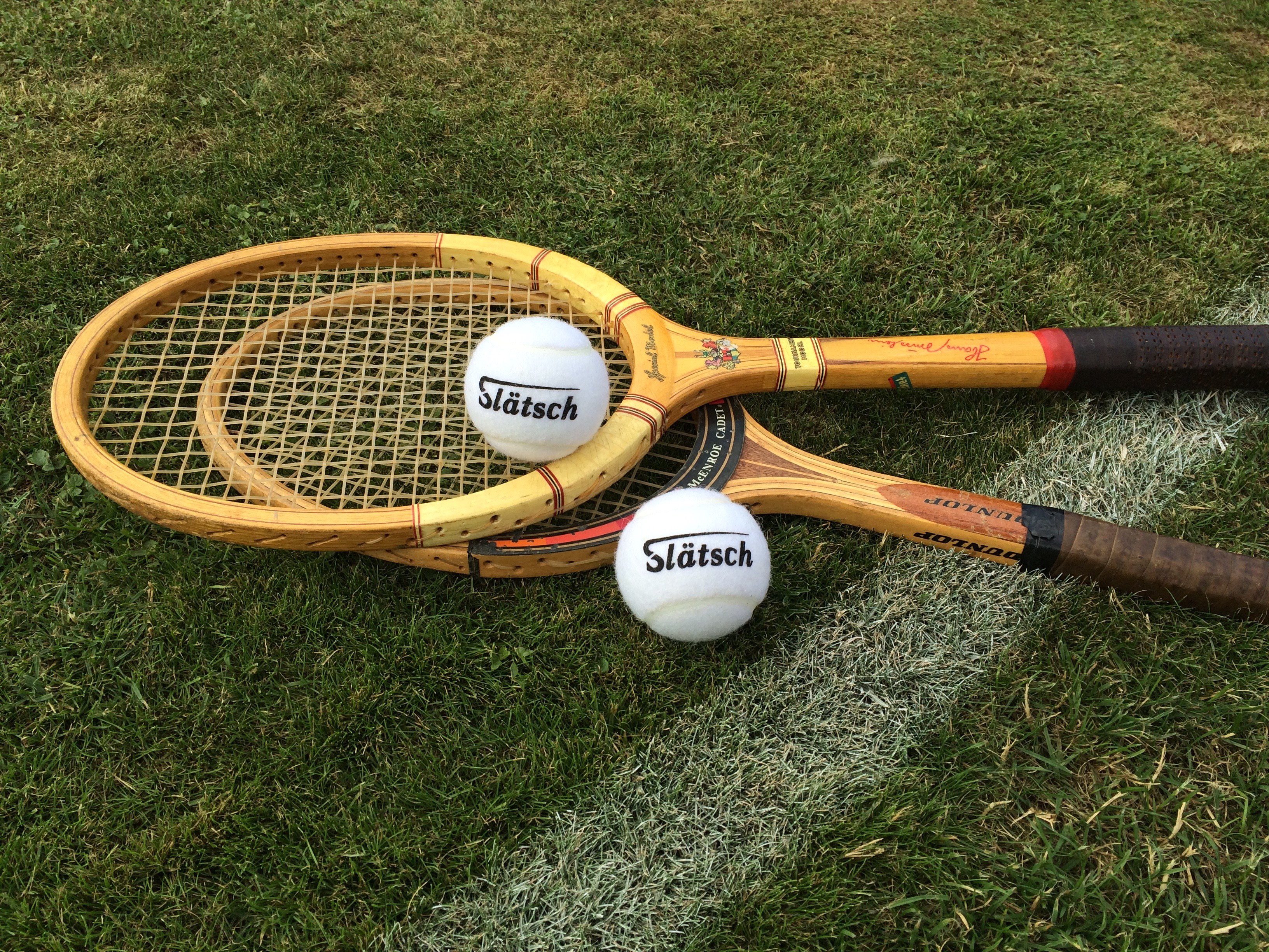 Slätsch Tennisball Weiße Tennisbälle 4er-Dose Druckbälle by Slätsch, weißer Filz