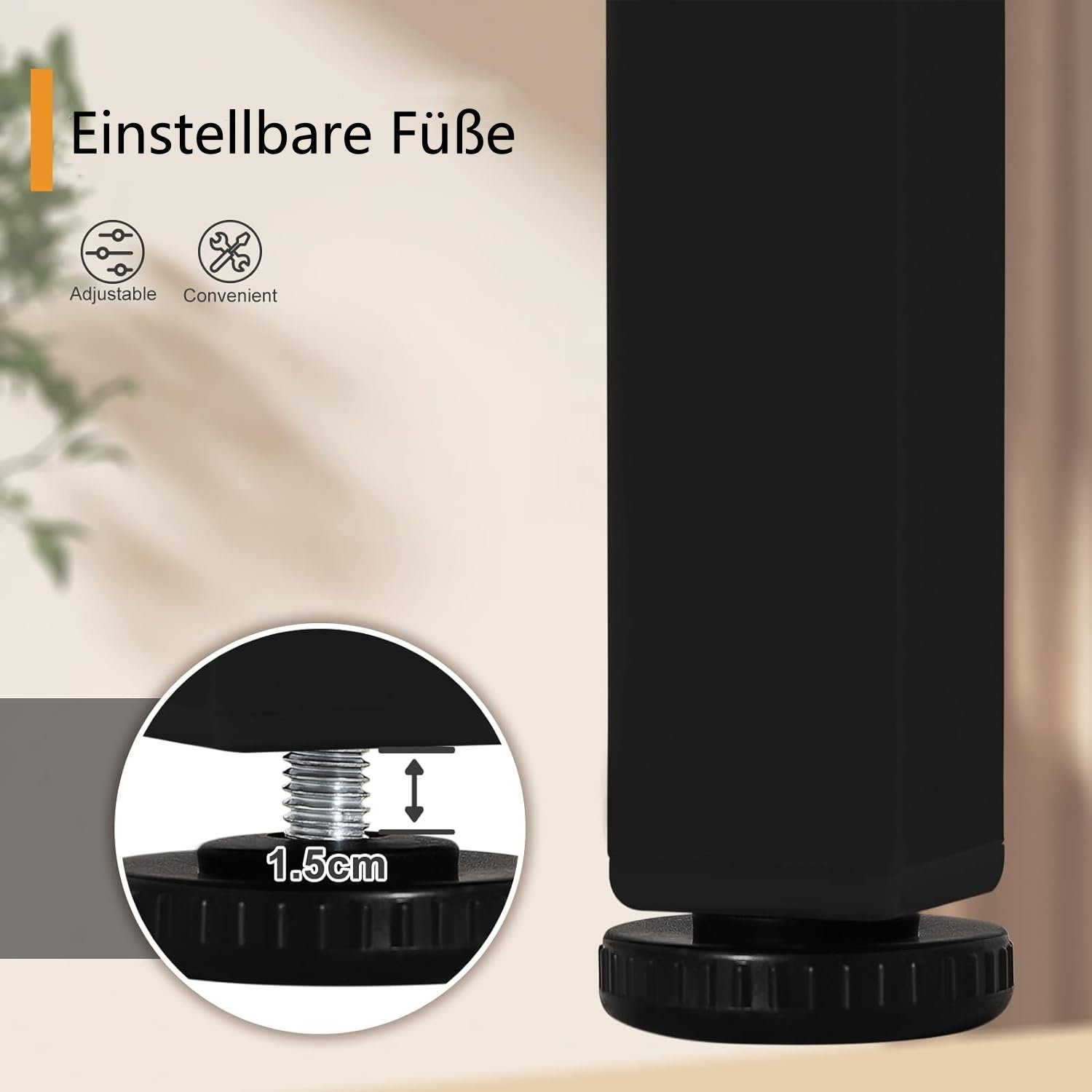 EUGAD Bartisch (1-St), mit Glashalter aus Metallgestell Holzwerkstoff
