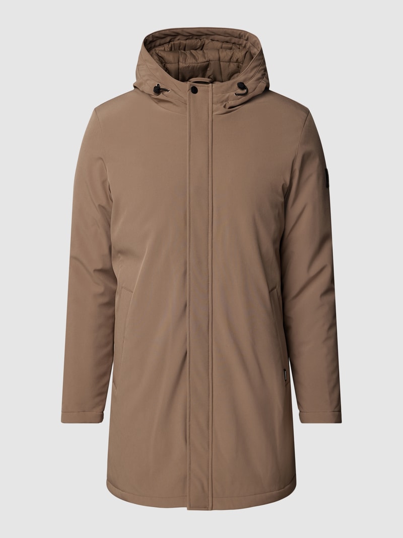 Funktionsjacke mit Kapuze Modell 'deston' in haselnuss braun