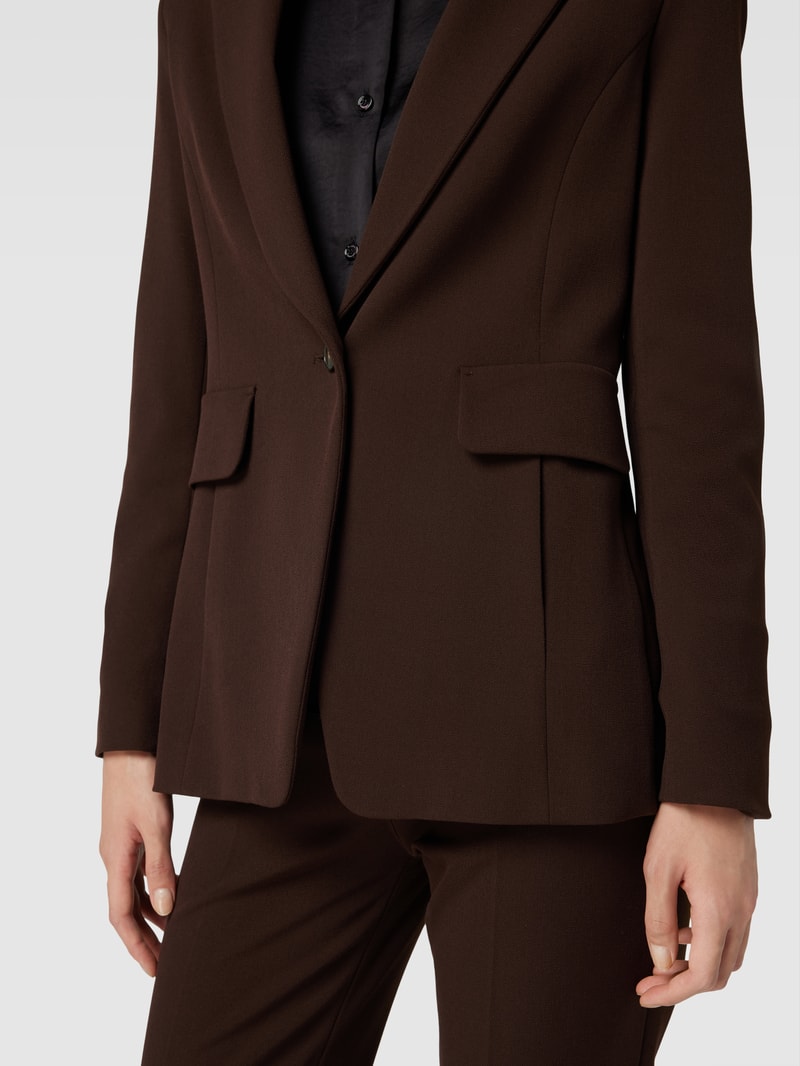 Blazer mit Reverskragen in dunkelbraun