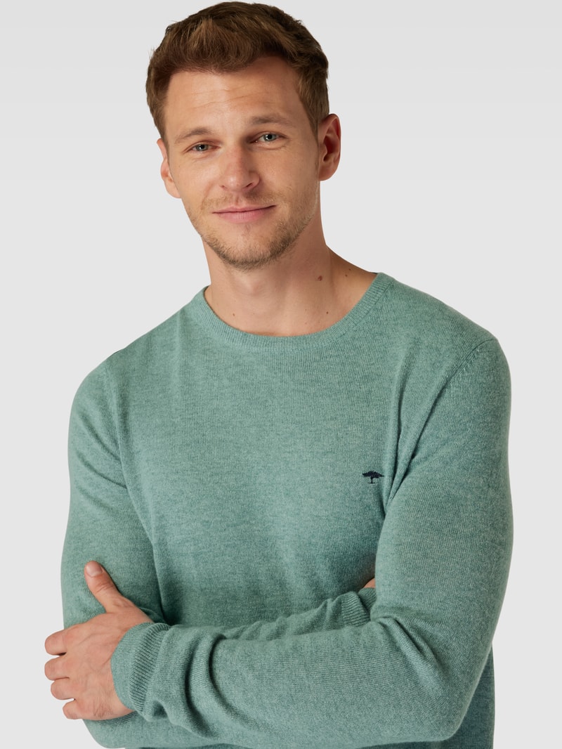 Strickpullover mit Rundhalsausschnitt in lindgrün