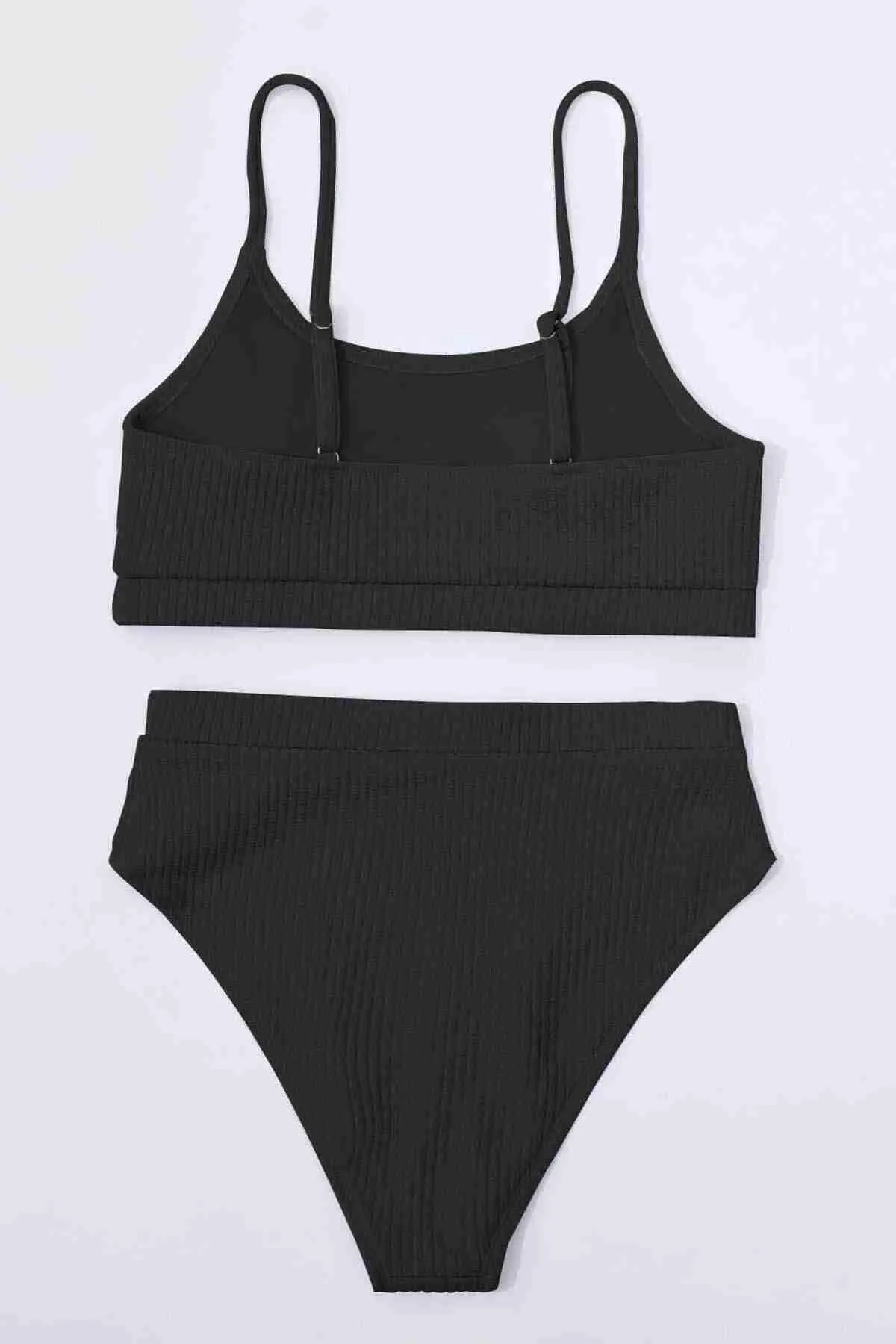 Angelsin  Markano Tankini-Bikinioberteil aus Spezialstoff mit hoher Taille, Schwarz