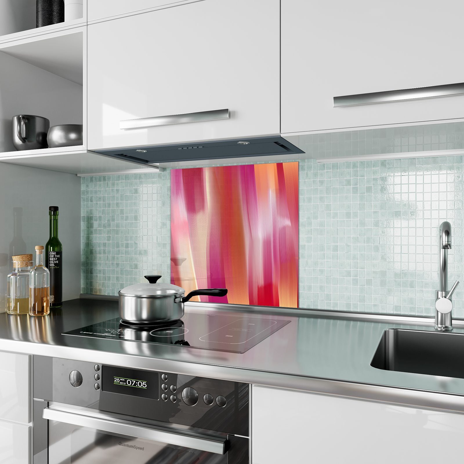 Primedeco Küchenrückwand Spritzschutz Glas Abstrakter Zoom