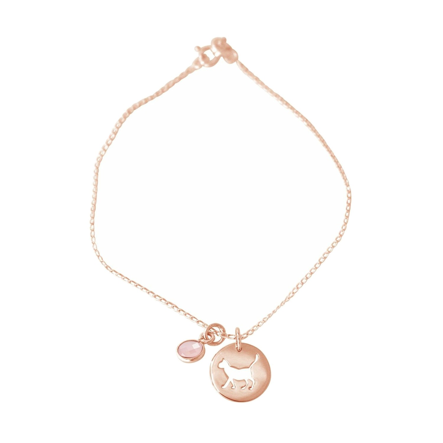Armband 'KATZE Rosenquarz'