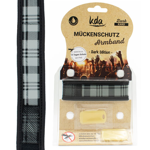 MÜCKENSCHUTZ Armband Karo grau  1 St