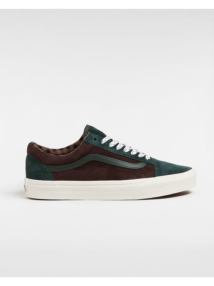 Vans Leder-Sneakers in Braun/ Grün günstig kaufen