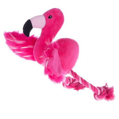 Hundespielzeug Flamingo mit Tau