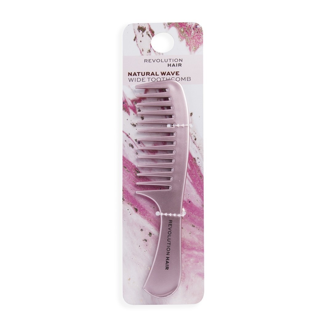 Natural Wave Wide Toothcomb Rose Gold Pink