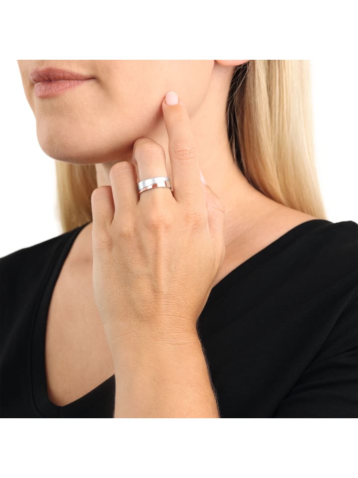 Amor Ring Edelstahl, IP Rose in Bicolor günstig kaufen