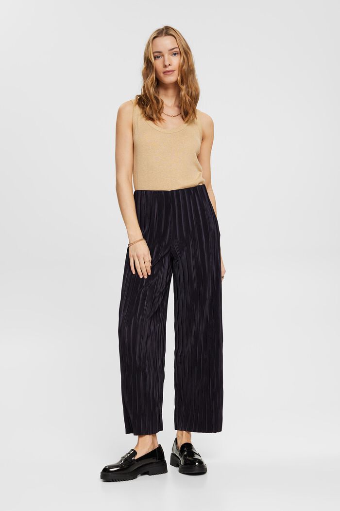 Plissierte Hose mit weitem Bein