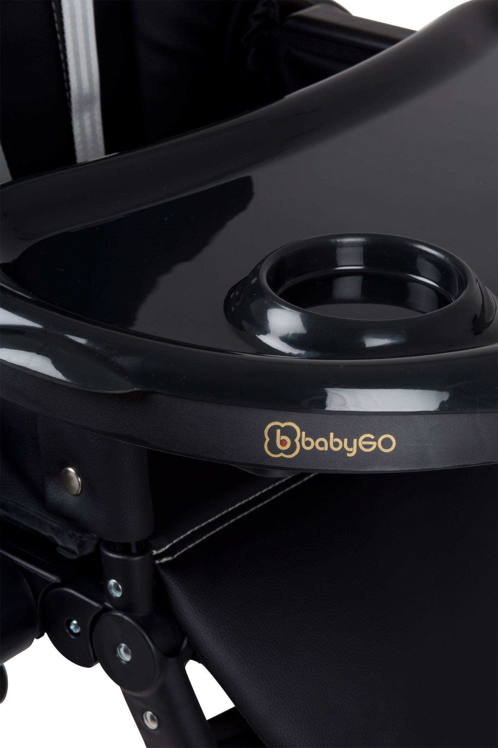 BabyGo Hochstuhl Divan, Gold schwarz, platzsparend zusammenklappbar