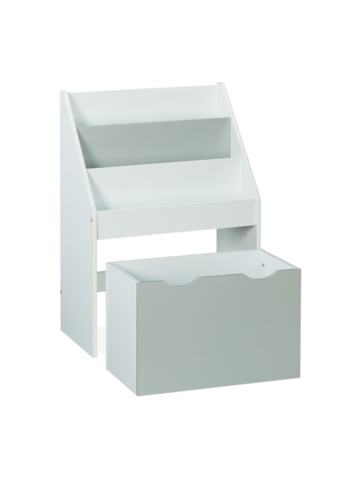 relaxdays Kinderregal in Weiß/ Grau - (B)50,5 x (H)70 x (T)28 cm günstig kaufen onesize