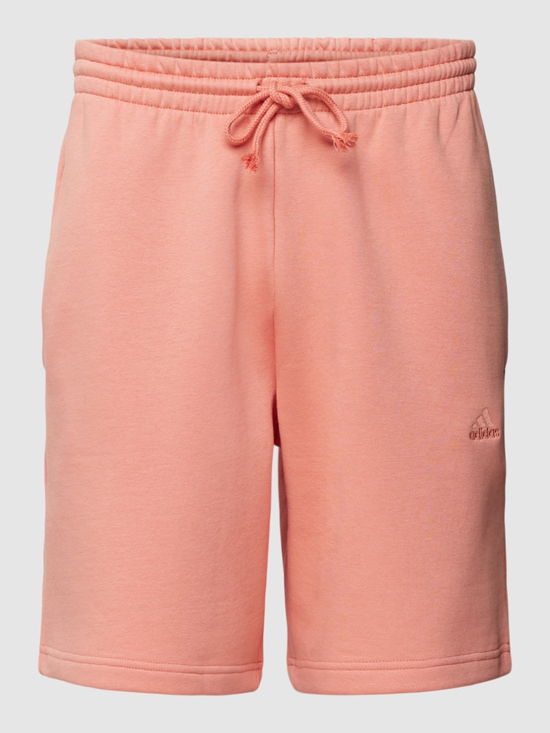Shorts mit Label-Stitching in koralle