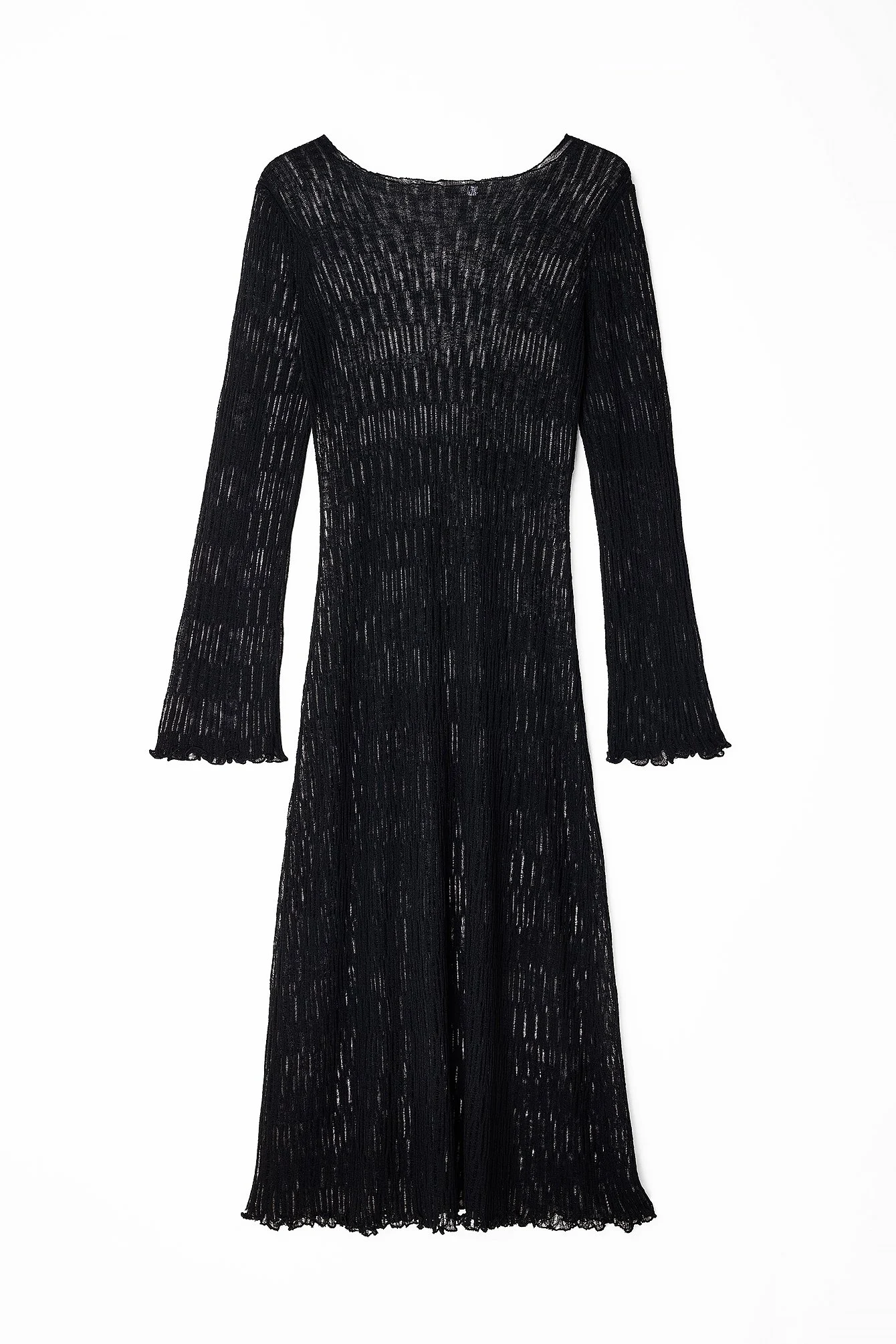 Midikleid mit ungenähtem Saum