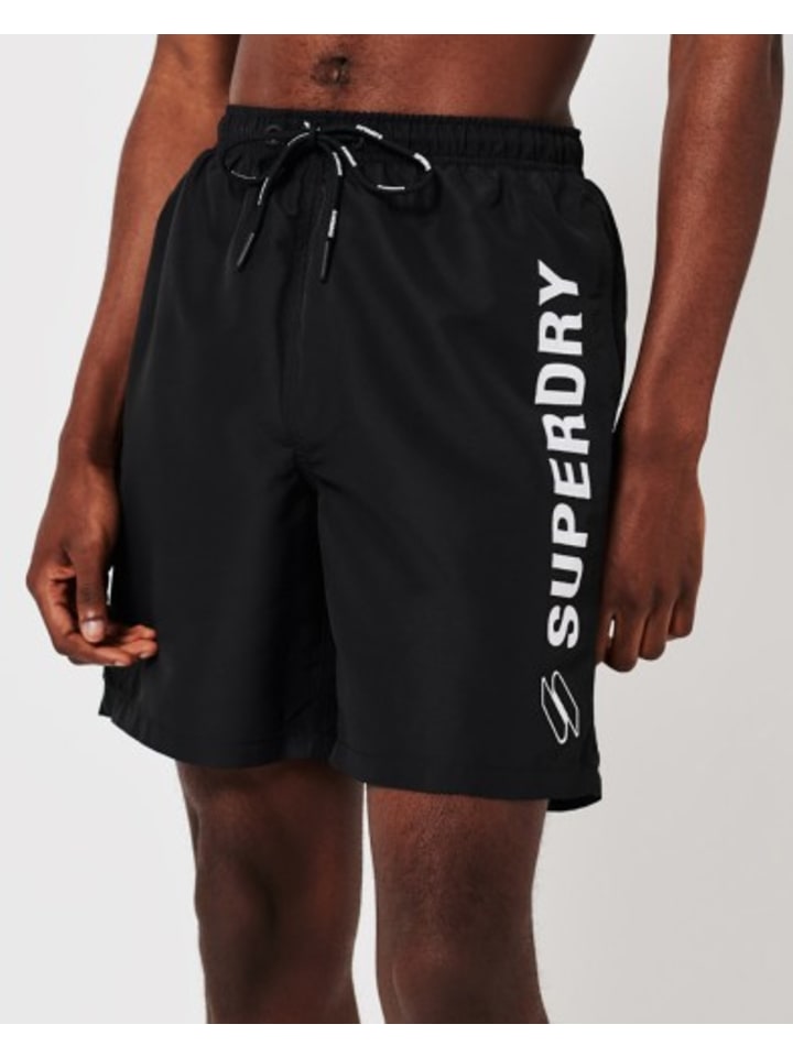 Superdry Badeshorts in Schwarz günstig kaufen