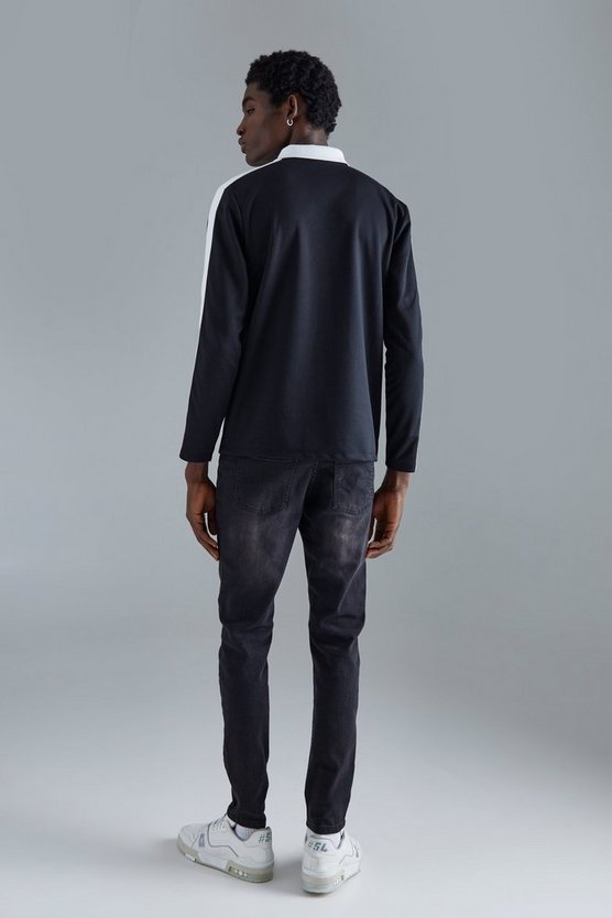 Langärmliges Slim-Fit Man Poloshirt