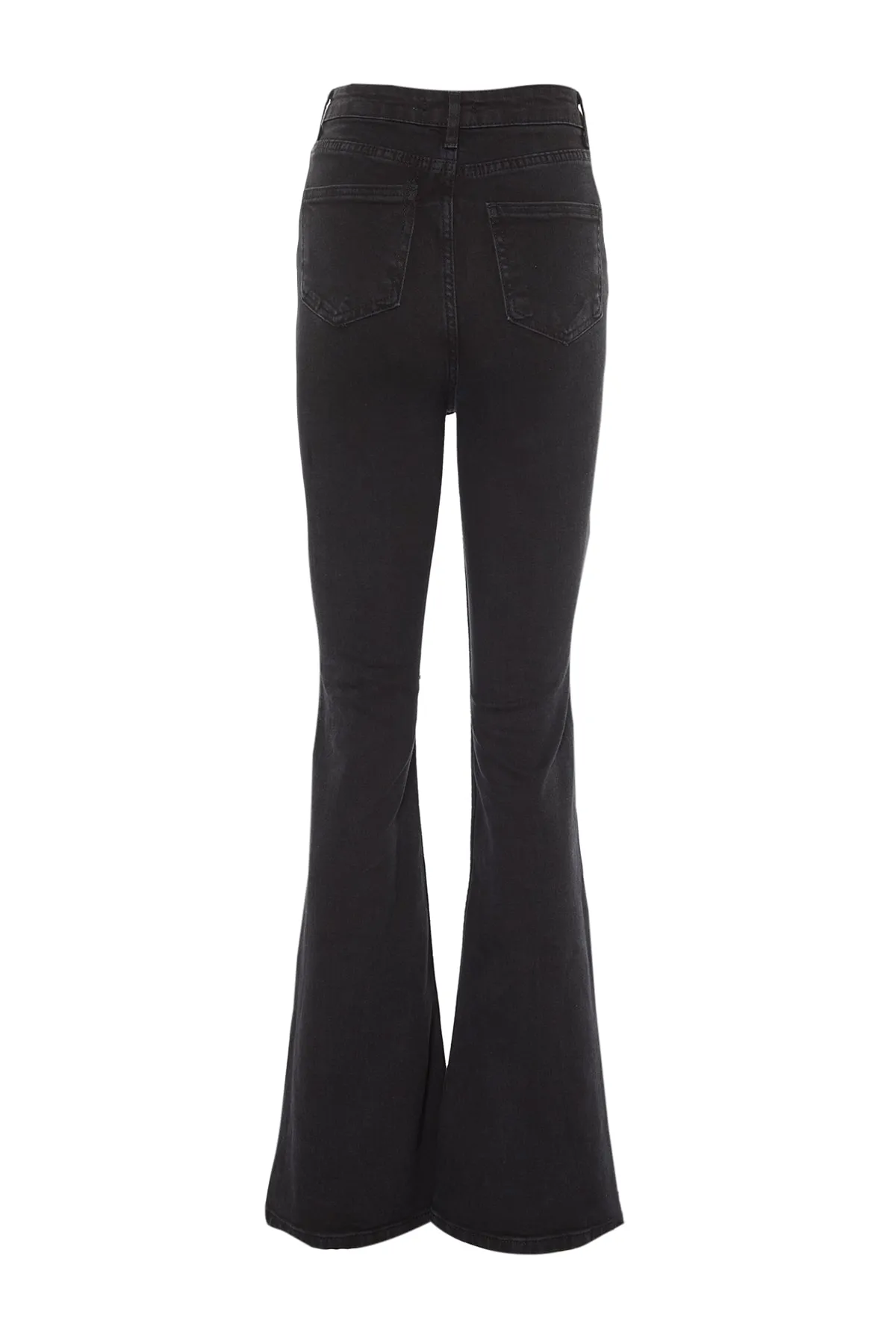 Trendyol Collection  Schwarze Schlagjeans mit hoher Taille TWOSS21JE0246