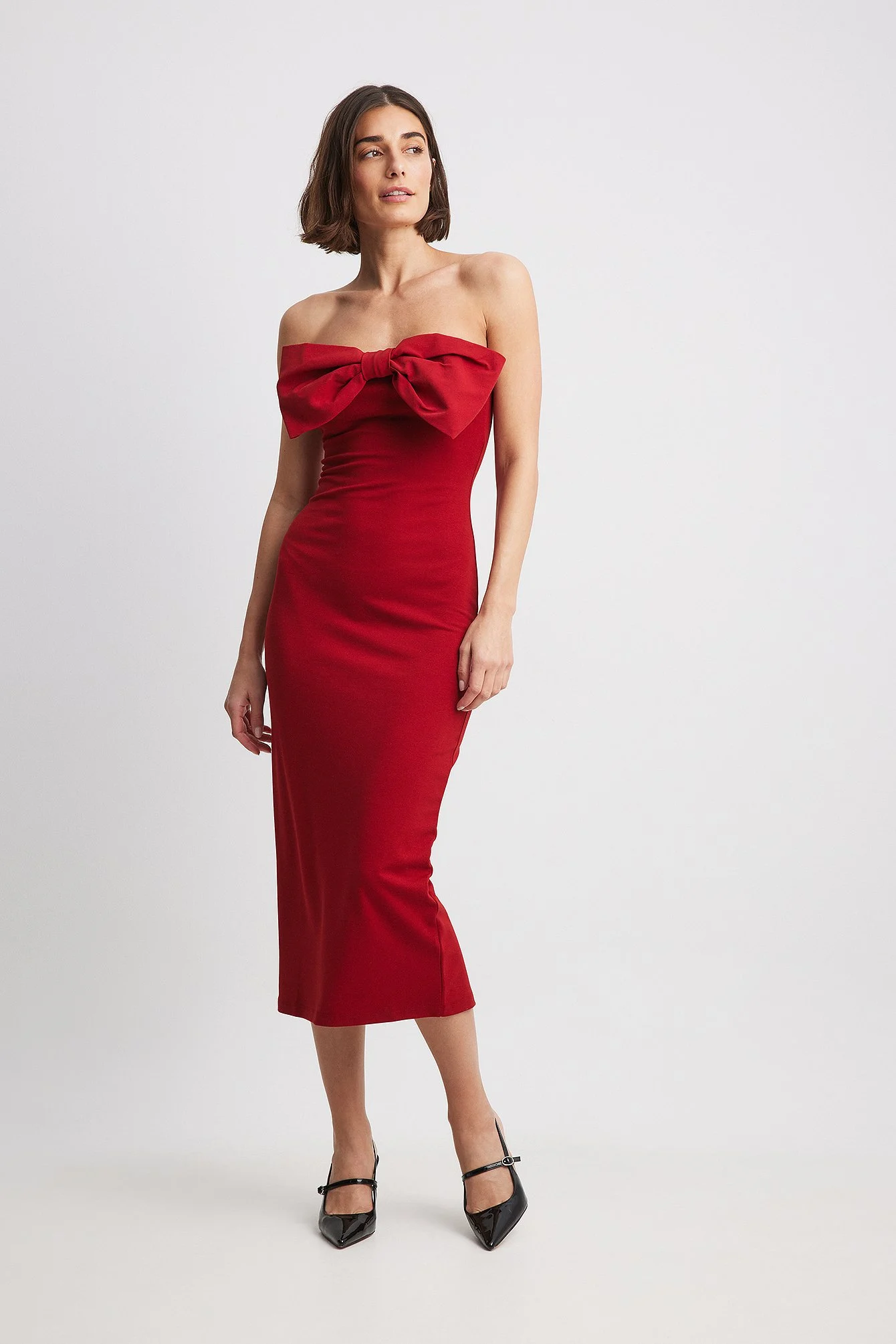 Midikleid mit Schleife