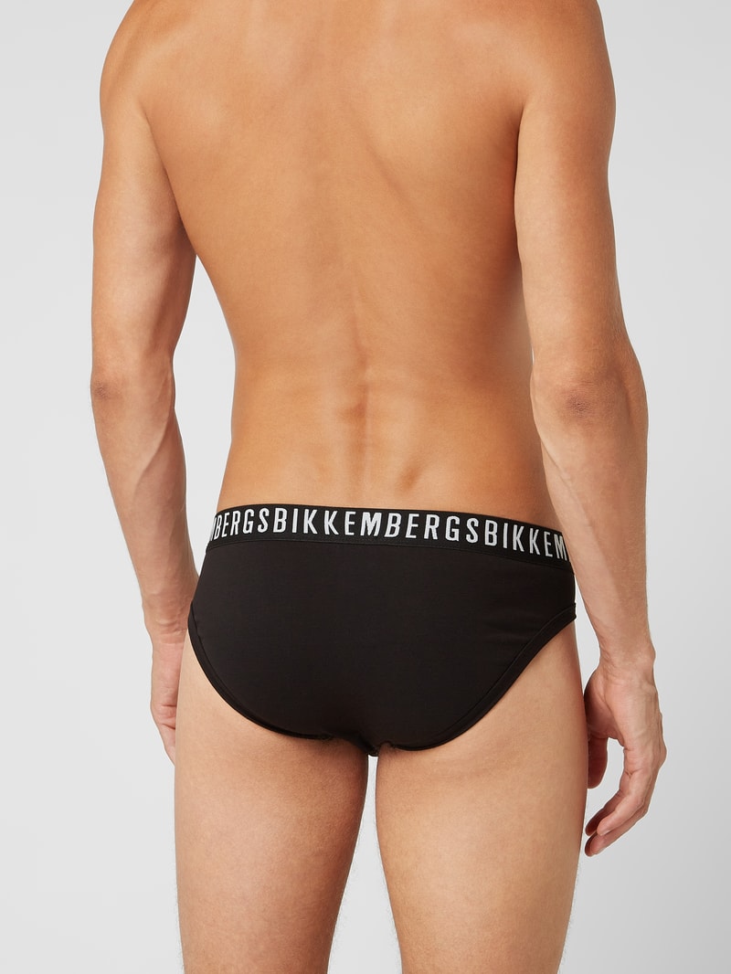 Slip mit Stretch-Anteil im 2er-Pack in schwarz